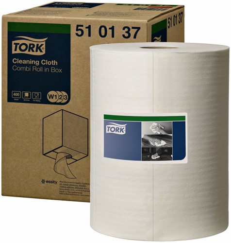 Reinigingsdoek Tork W2 Premium 1laags 152m wit 400 Vel