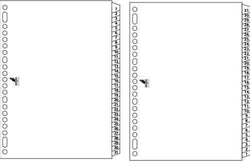 TABBLAD KANGARO PK431CDM A4 23R KARTON 1-31 / 31-1 WIT 1 SET